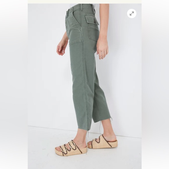 MOTHER Ankle Cropped Jeans in Sage - Picture 3 of 16